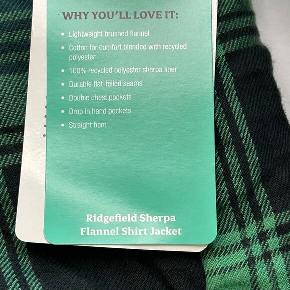Marmot NWT men's Ridgefield green  plaid sherpa lined shirt jacket size L - Picture 10 of 13